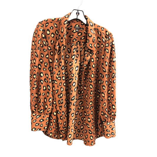 Animal Print Top Long Sleeve Ann Taylor, Size M