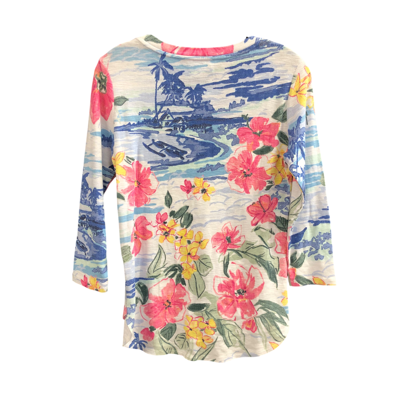 Top 3/4 Sleeve Designer By Tommy Bahama In Floral Print, Size: S