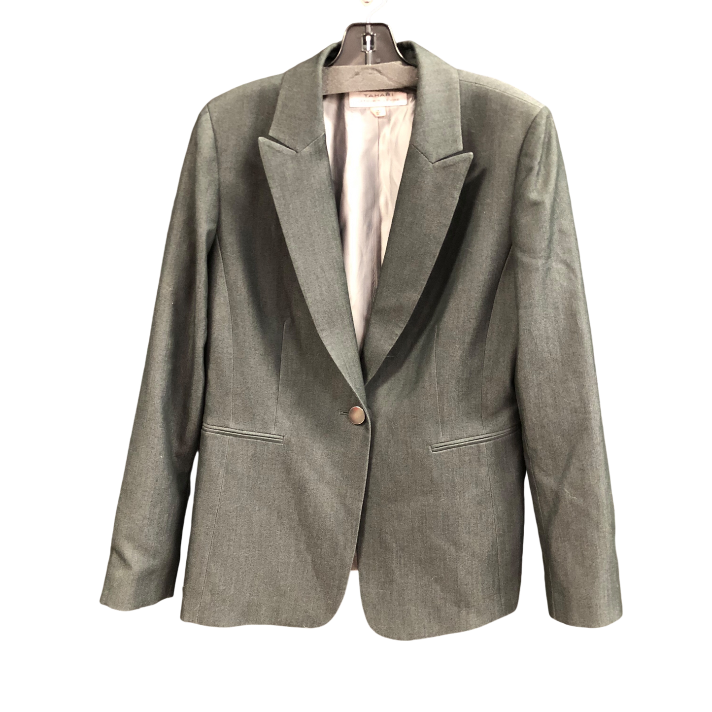 Blazer By Tahari By Arthur Levine In Grey, Size: 10