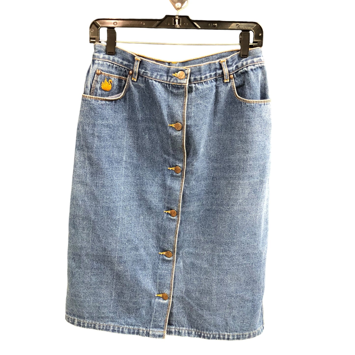 Skirt Midi By Gloria Vanderbilt In Blue Denim, Size: 6