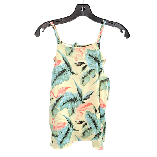 Tropical Print Top Sleeveless Blue Rain, Size S