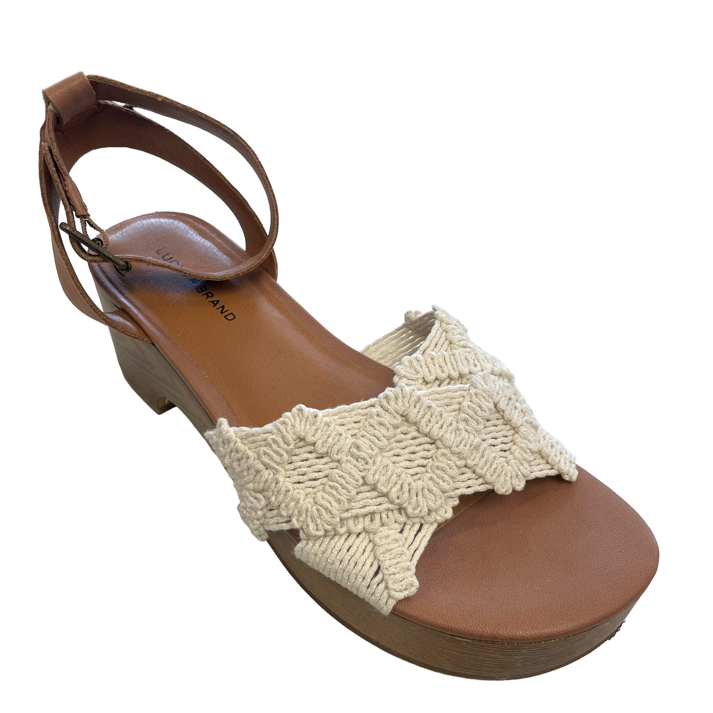 Beige Shoes Heels Block Lucky Brand, Size 9