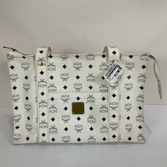 Crossbody Luxury Designer By Mcm In White, Size:Large