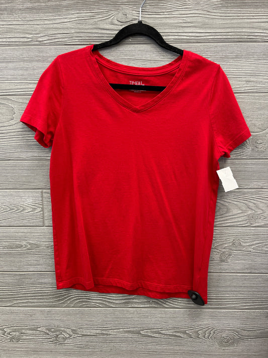 Top Short Sleeve Basic By Time And Tru In Red, Size: M