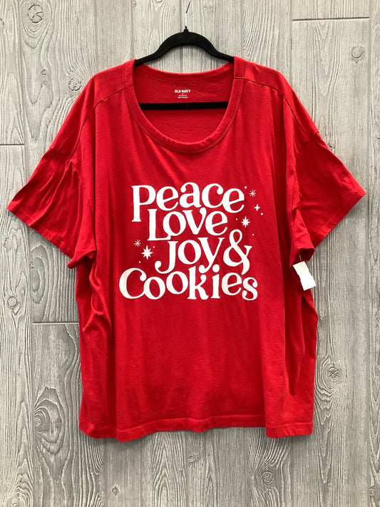 Top Short Sleeve By Old Navy In Red, Size: 3x