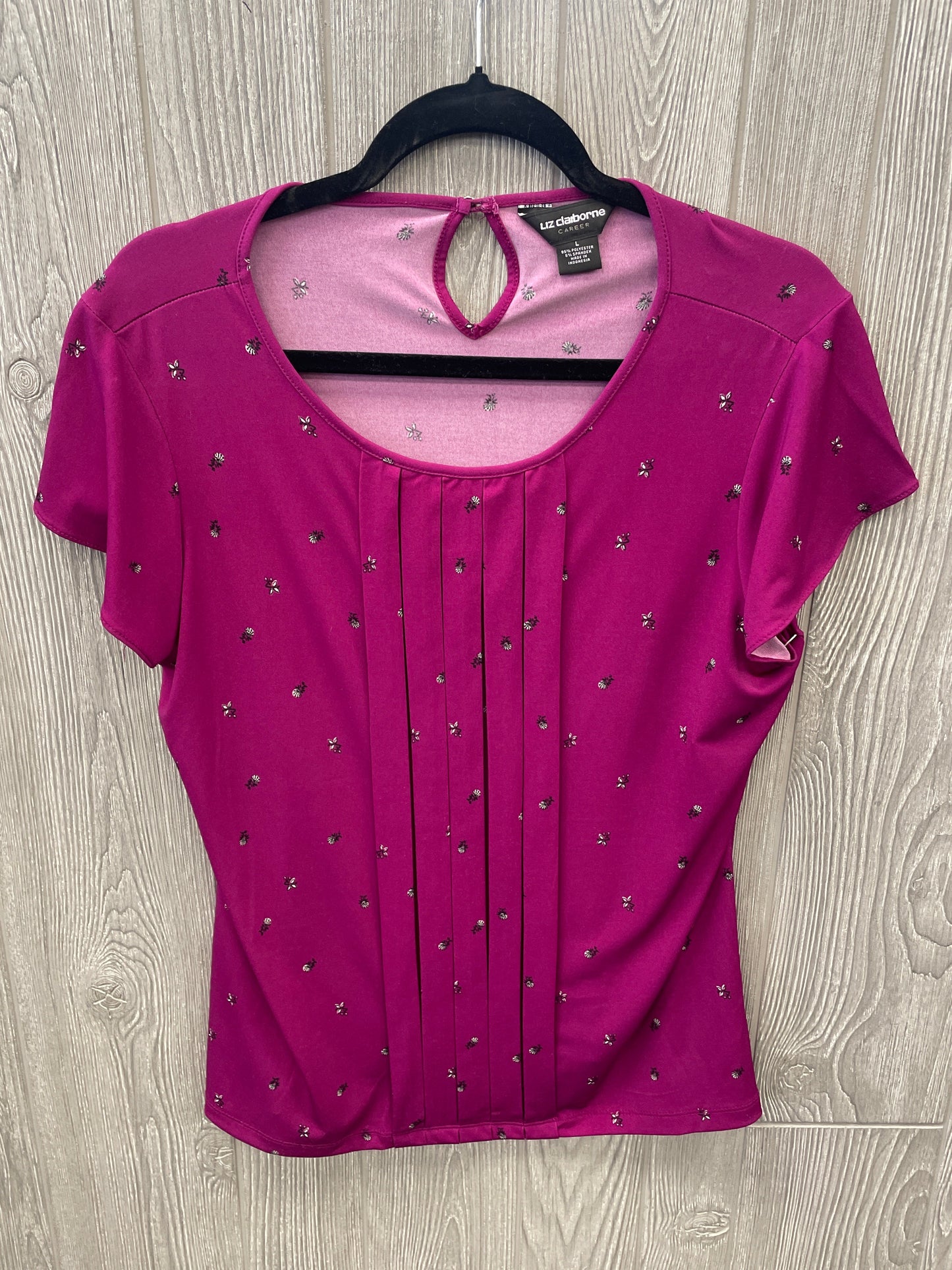 Top Short Sleeve By Liz Claiborne In Purple, Size: L