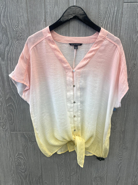 Top Short Sleeve By Zac And Rachel In Pink, Size: L