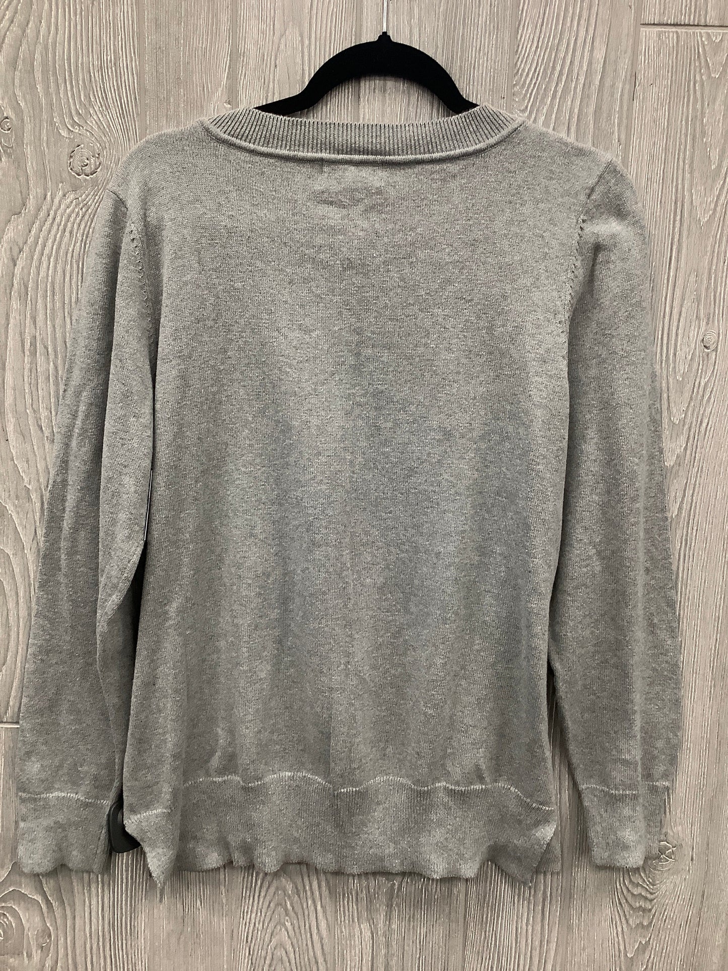 Sweater By Liz Claiborne In Grey, Size: L