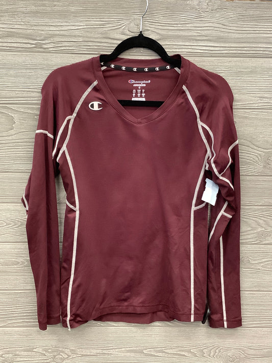 Athletic Top Long Sleeve Crewneck By Champion In Maroon, Size: S