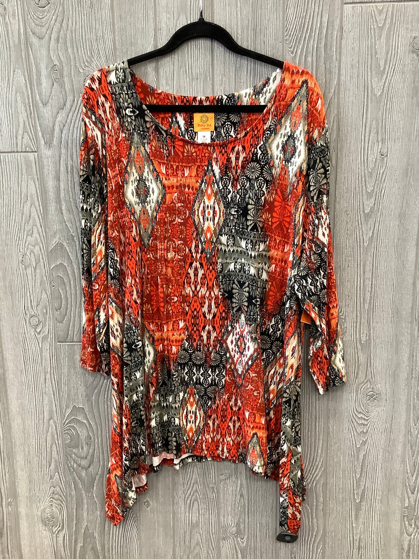 Top 3/4 Sleeve By Ruby Rd In Orange, Size: 3x