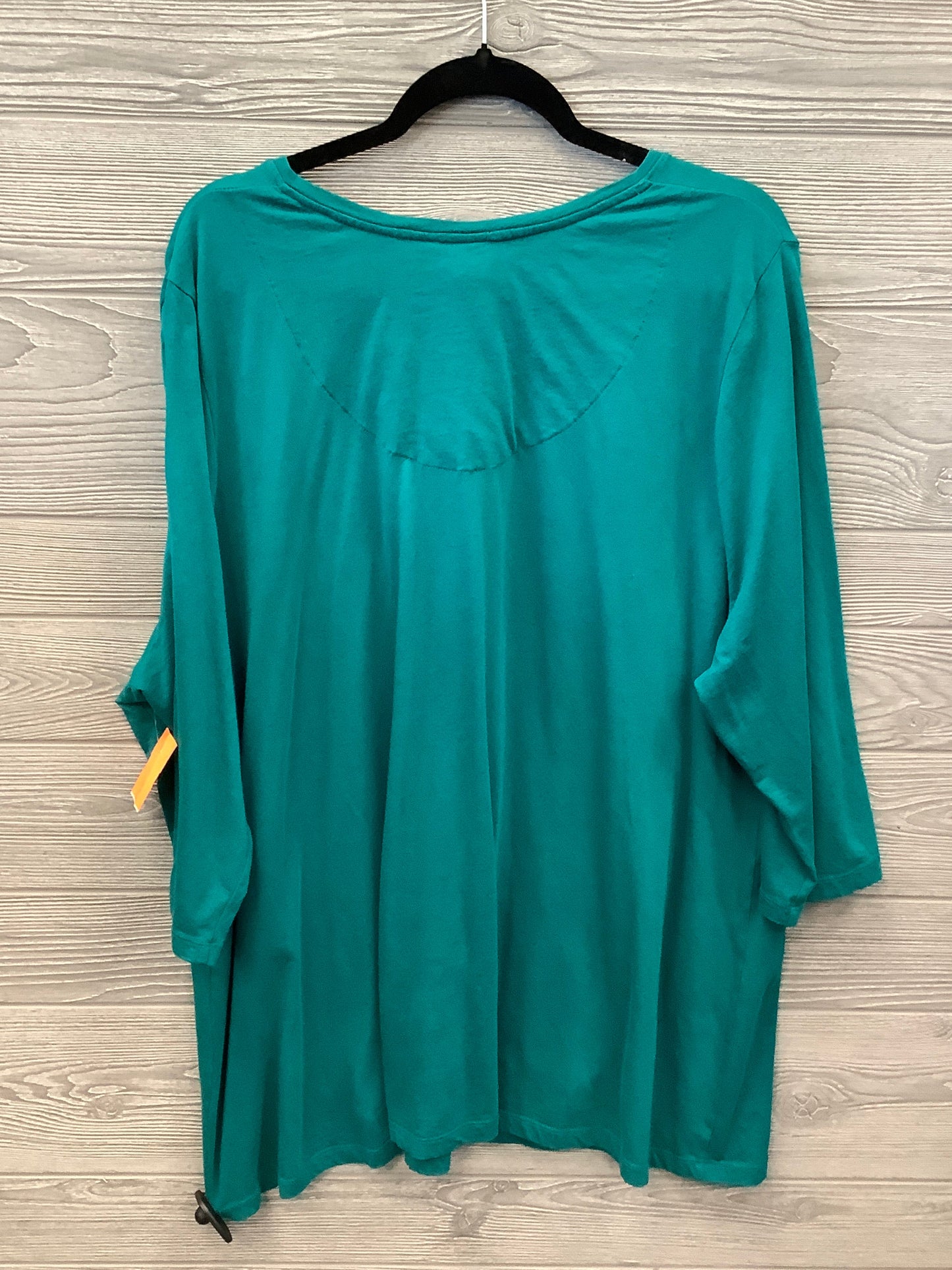 Top 3/4 Sleeve By Catherines In Teal, Size: 2x