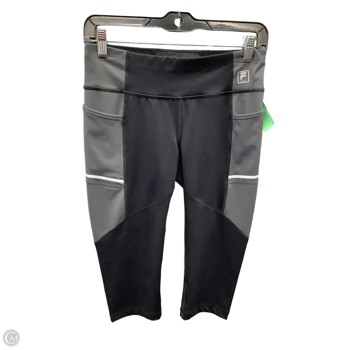 Athletic Leggings Capris By Fila In Black & Grey, Size: S