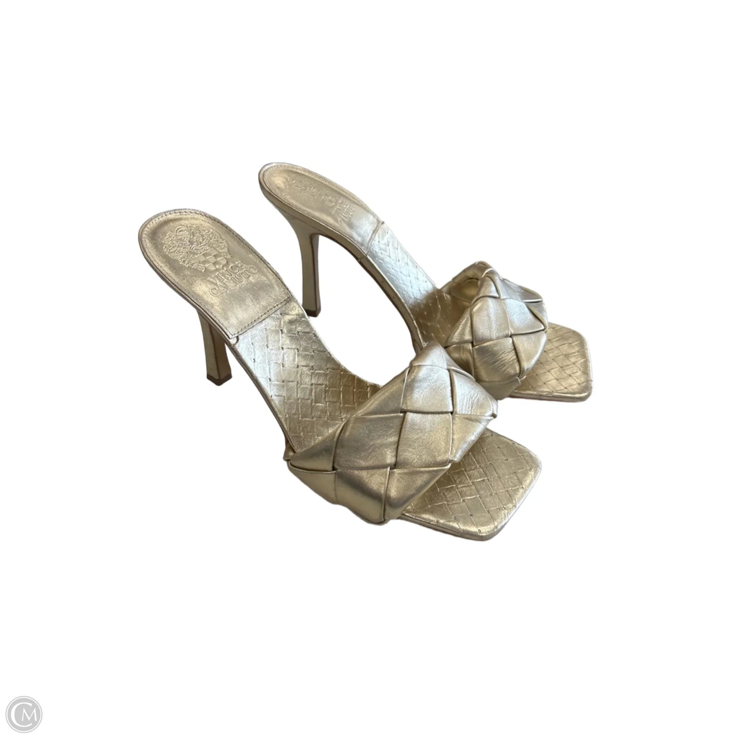 Sandals Heels Stiletto By Vince Camuto In Gold, Size: 10