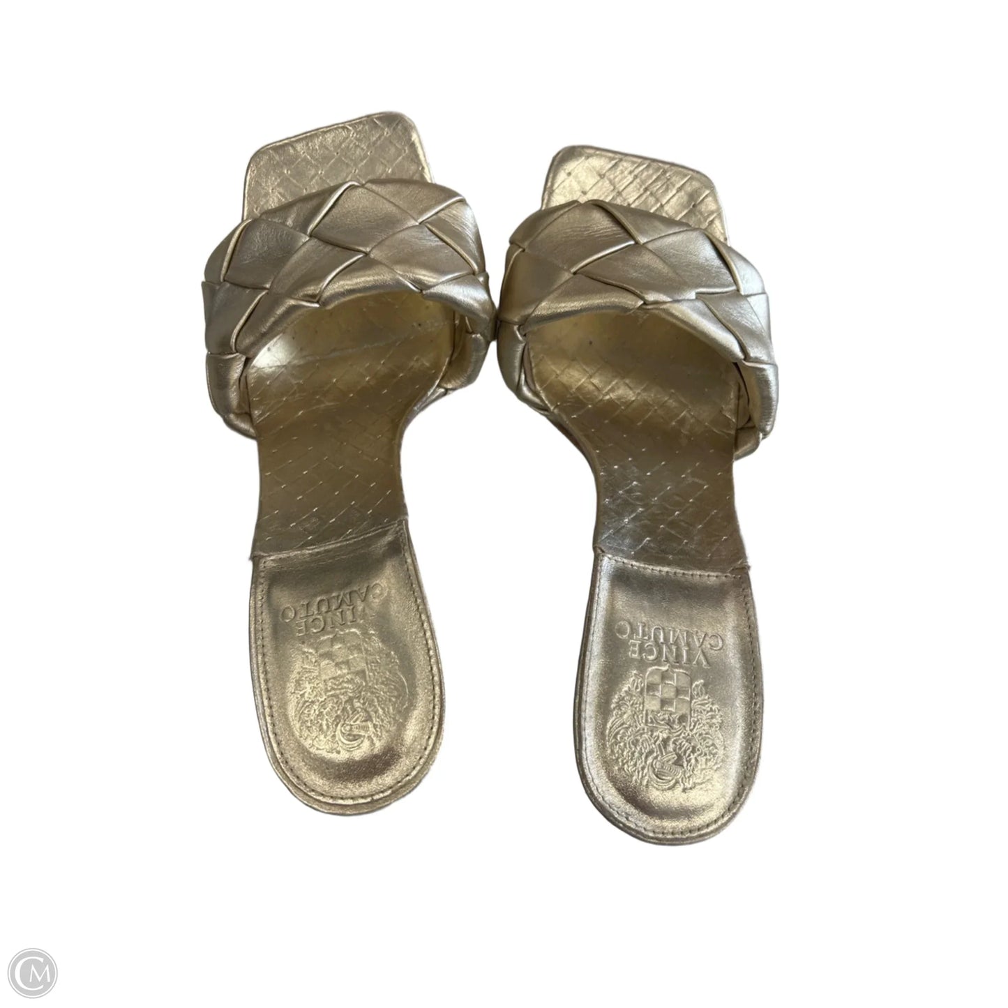 Sandals Heels Stiletto By Vince Camuto In Gold, Size: 10