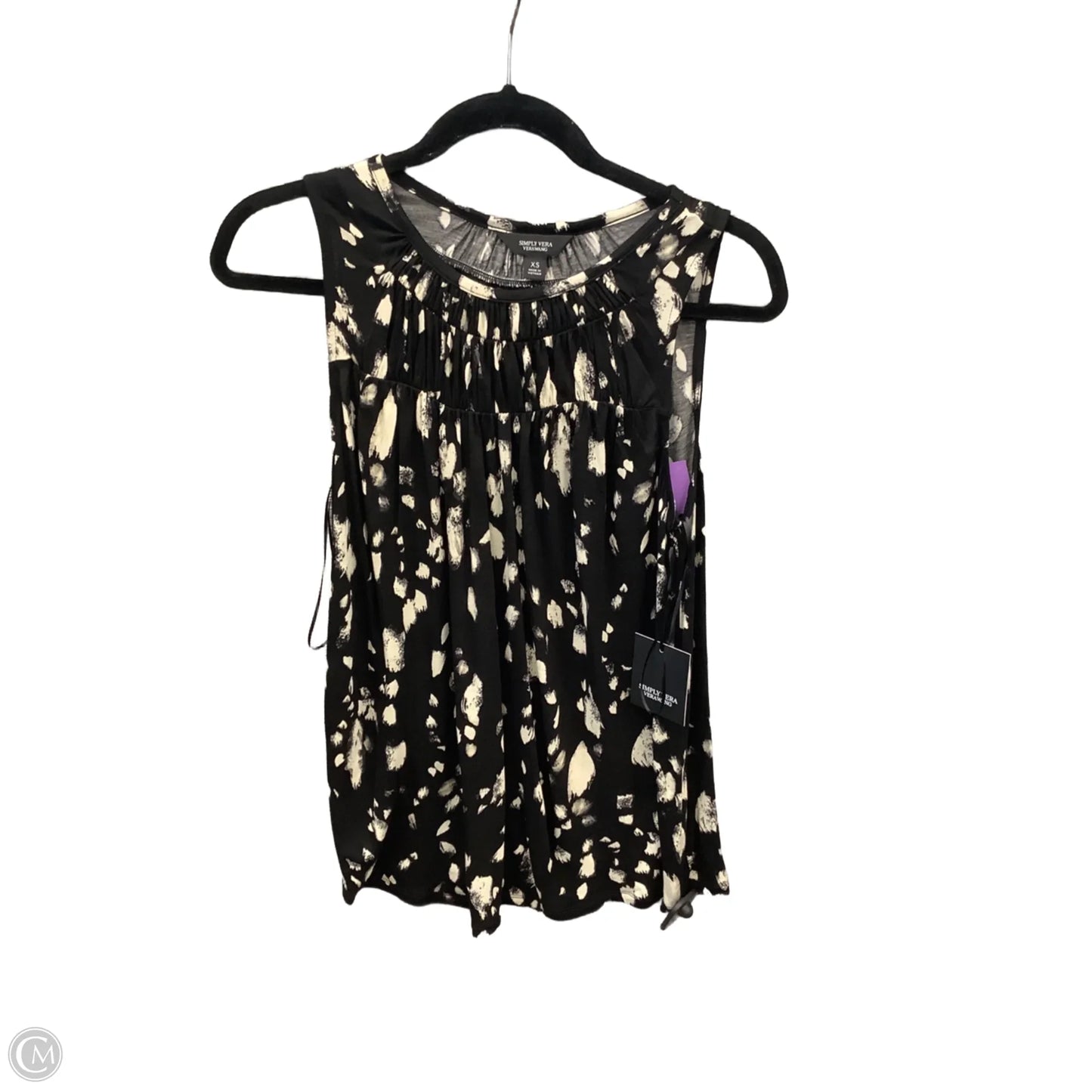 Top Sleeveless By Simply Vera In Black, Size: Xs