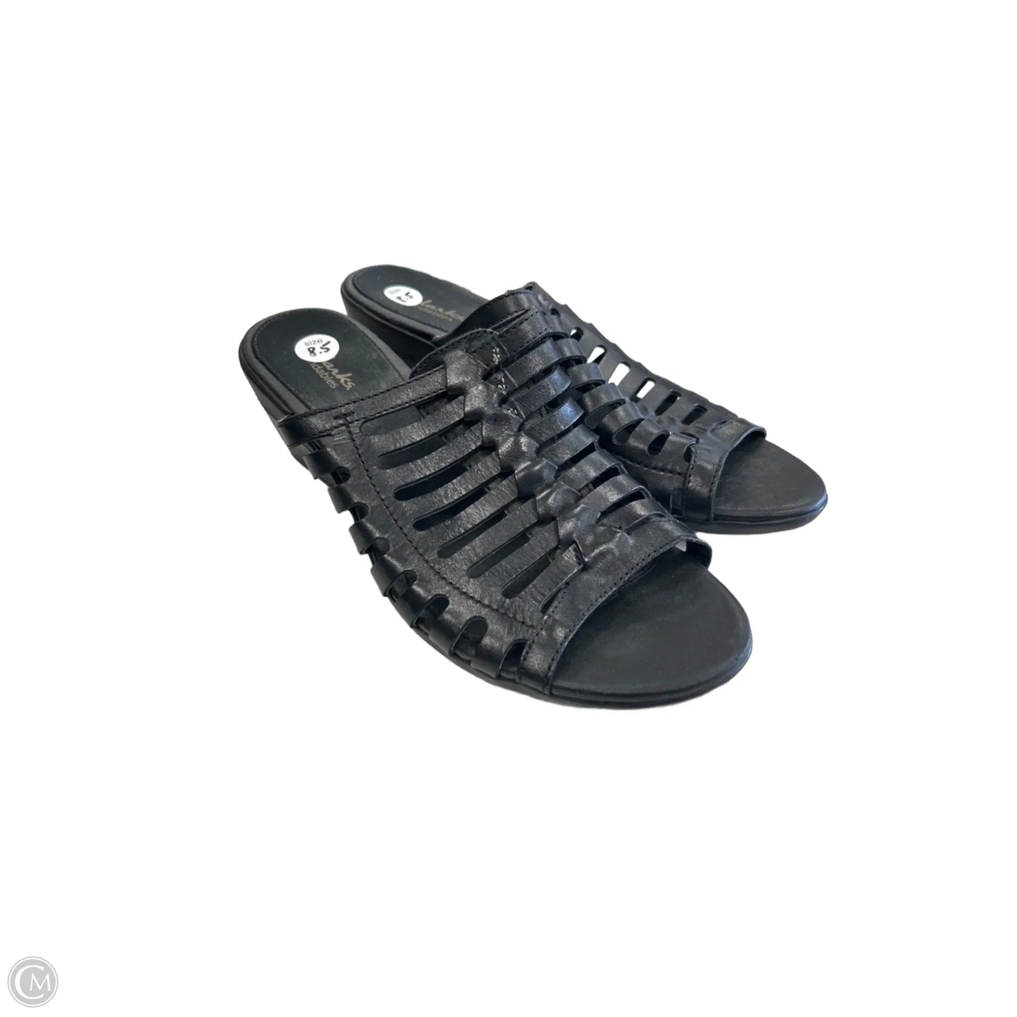 Sandals Heels Wedge By Clarks In Black, Size: 8.5