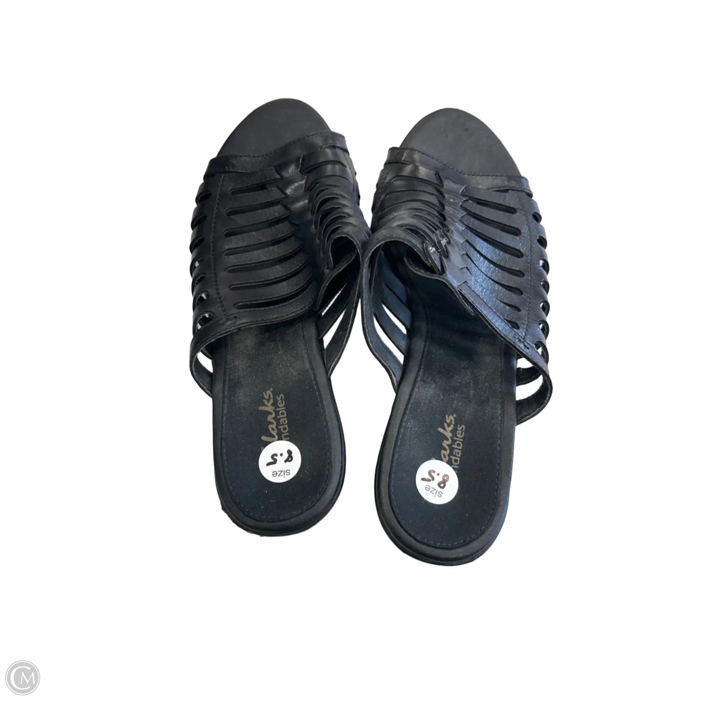 Sandals Heels Wedge By Clarks In Black, Size: 8.5