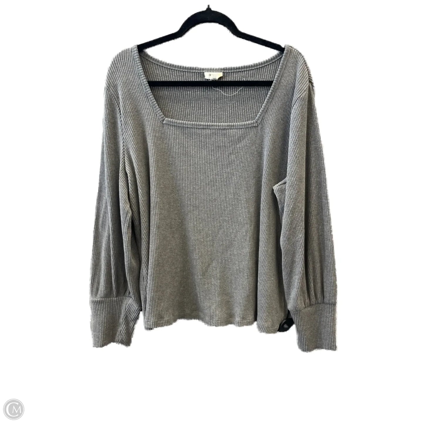 Top Long Sleeve By Ana In Grey, Size: 2x