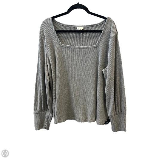Top Long Sleeve By Ana In Grey, Size: 2x