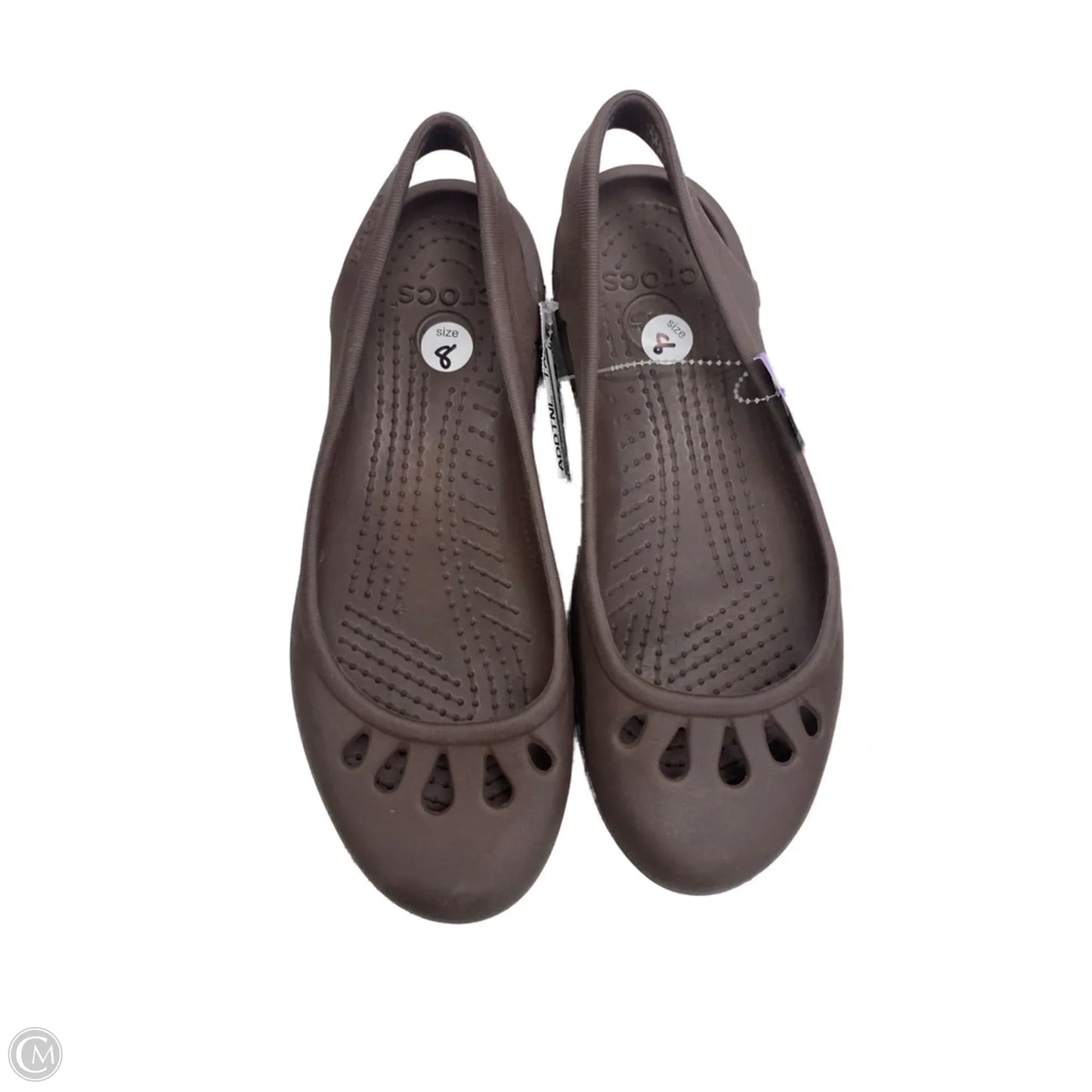 Shoes Flats By Crocs In Brown, Size: 8