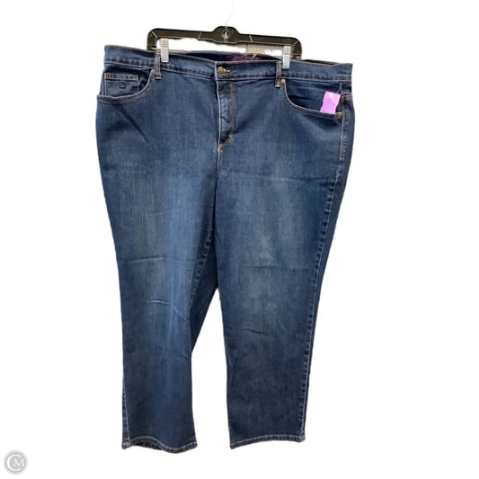 Jeans Straight By Gloria Vanderbilt In Blue Denim, Size: 22
