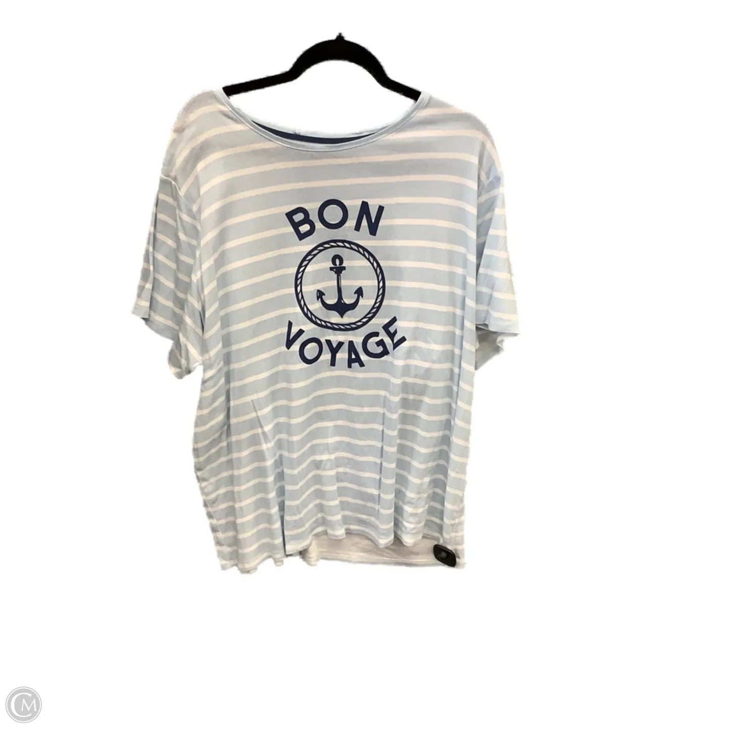 Top Short Sleeve By Croft And Barrow In Blue, Size: 3x