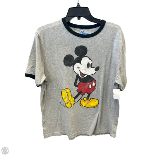 Top Short Sleeve By Walt Disney In Grey, Size: M