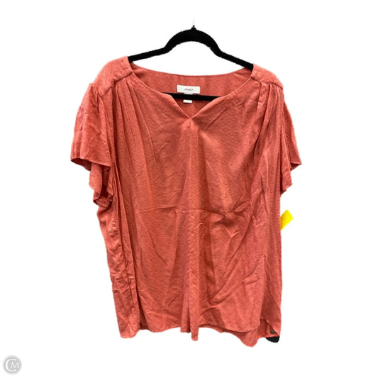 Top Short Sleeve By Cj Banks In Orange, Size: 3x