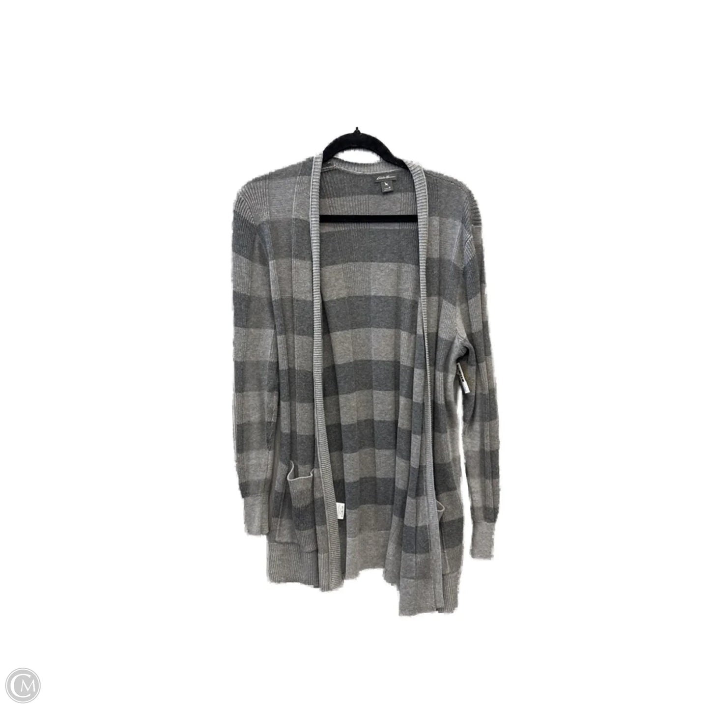 Sweater Cardigan By Eddie Bauer In Grey, Size: M