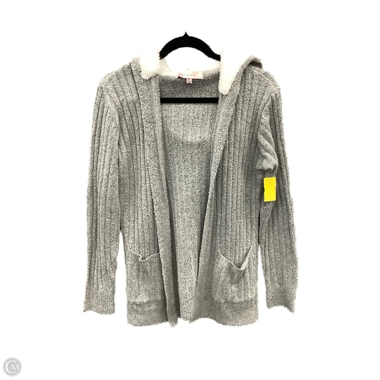 Sweater Cardigan By Clothes Mentor In Grey, Size: Xl
