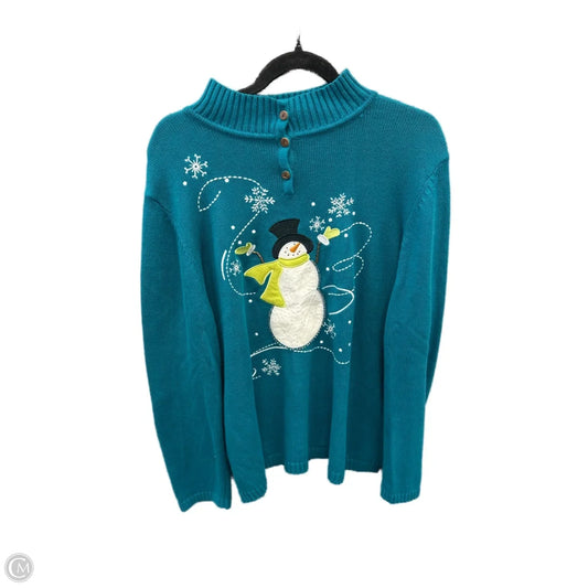 Sweater By Cj Banks In Teal, Size: 1x