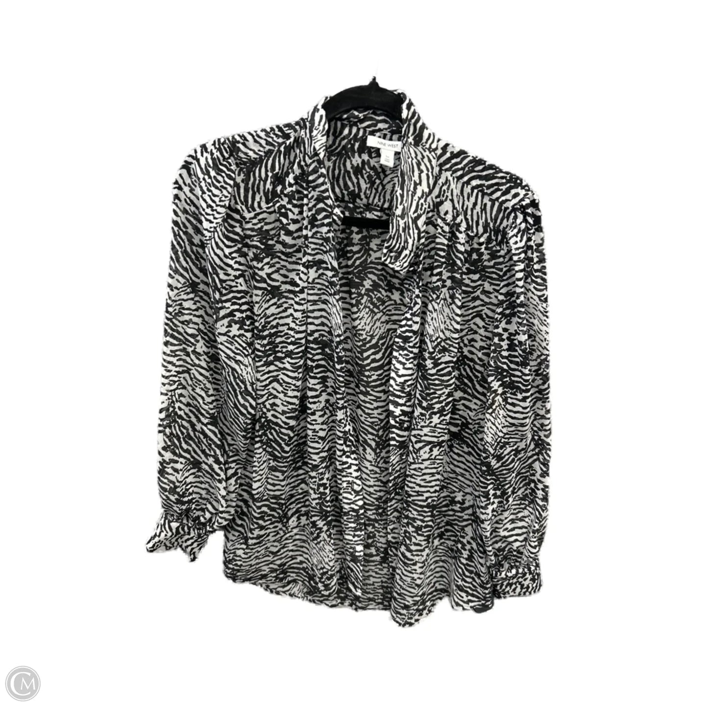Top Long Sleeve By Nine West Apparel In Zebra Print, Size: M