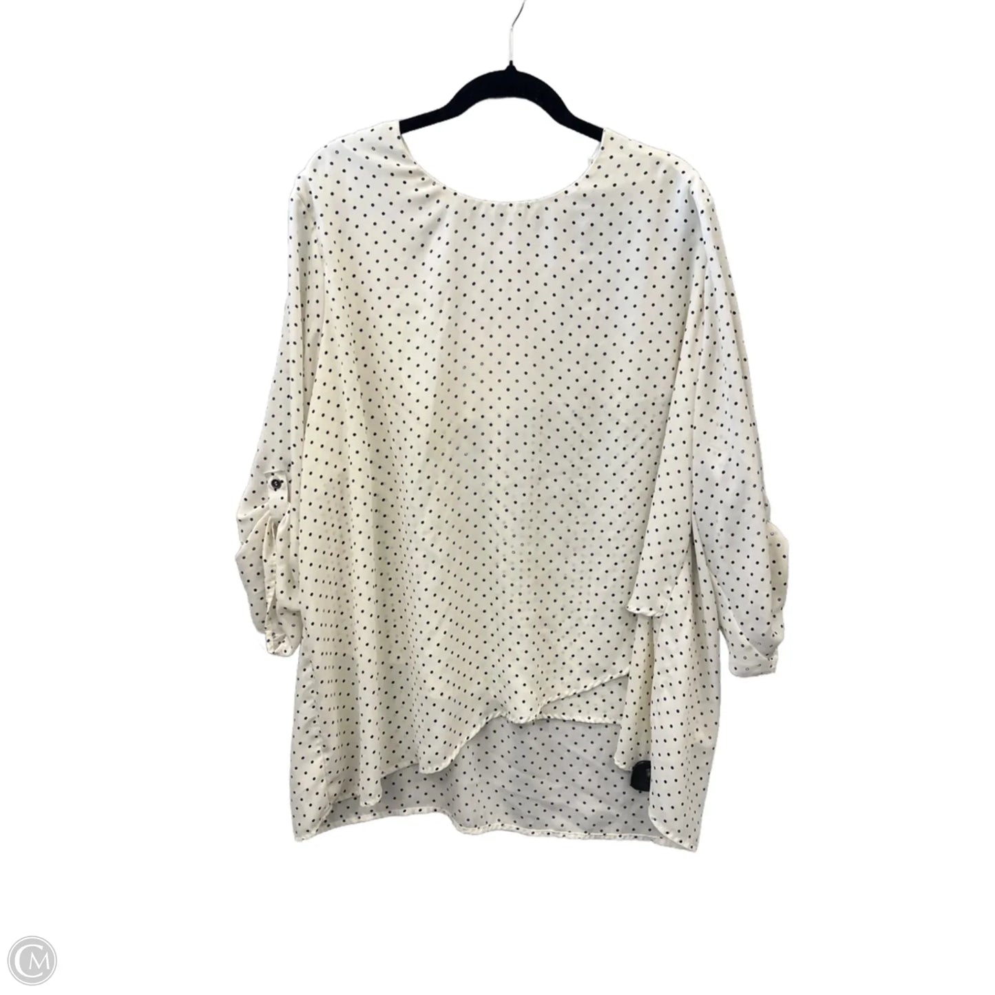 Blouse 3/4 Sleeve By Maurices In Polkadot Pattern, Size: 3x