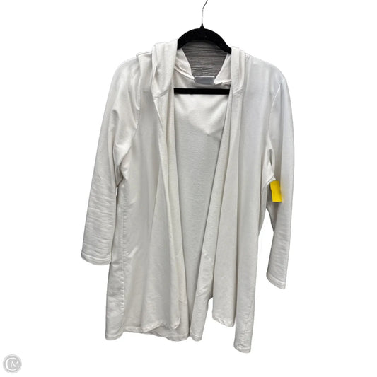 Cardigan By Denim And Company In White, Size: 1x