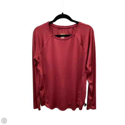 Athletic Top Long Sleeve Crewneck By Tek Gear In Maroon, Size: L