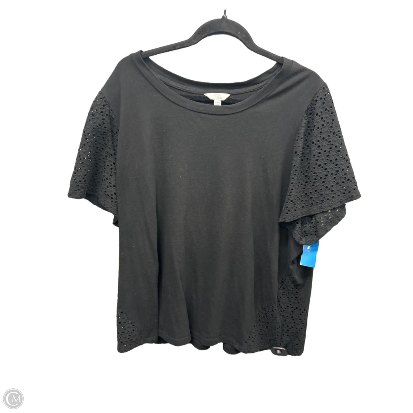 Top Short Sleeve By Time And Tru In Black, Size: 2x