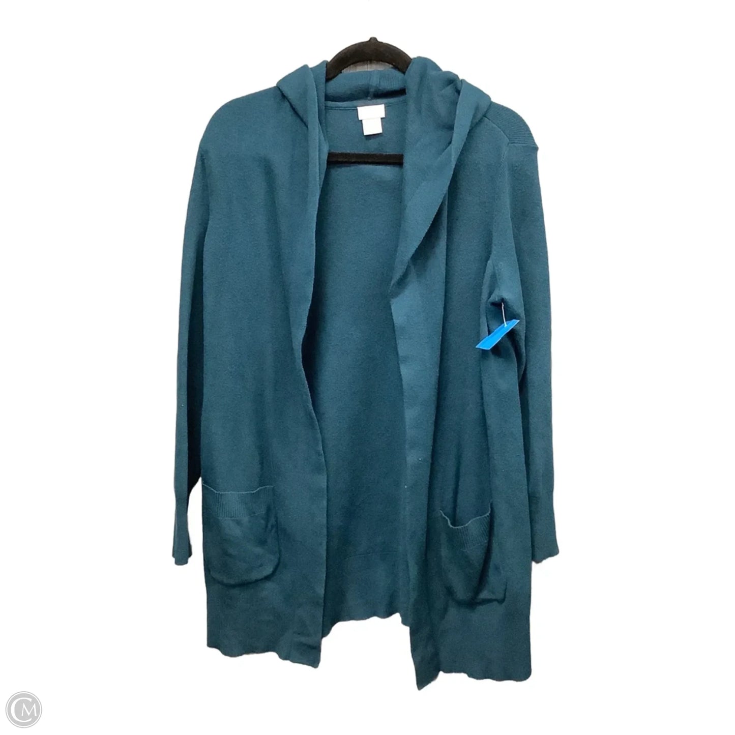 Sweater Cardigan By Chicos In Teal, Size: S