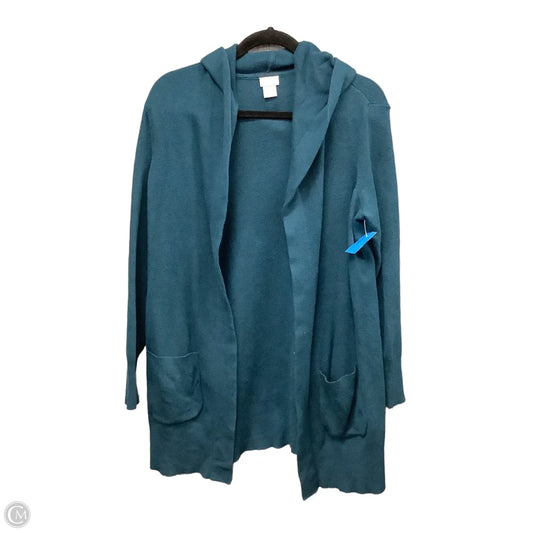 Sweater Cardigan By Chicos In Teal, Size: S