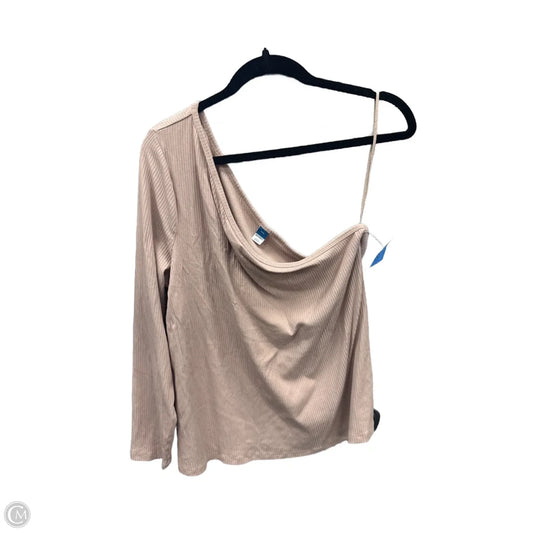 Top Long Sleeve By Old Navy In Beige, Size: Xxl