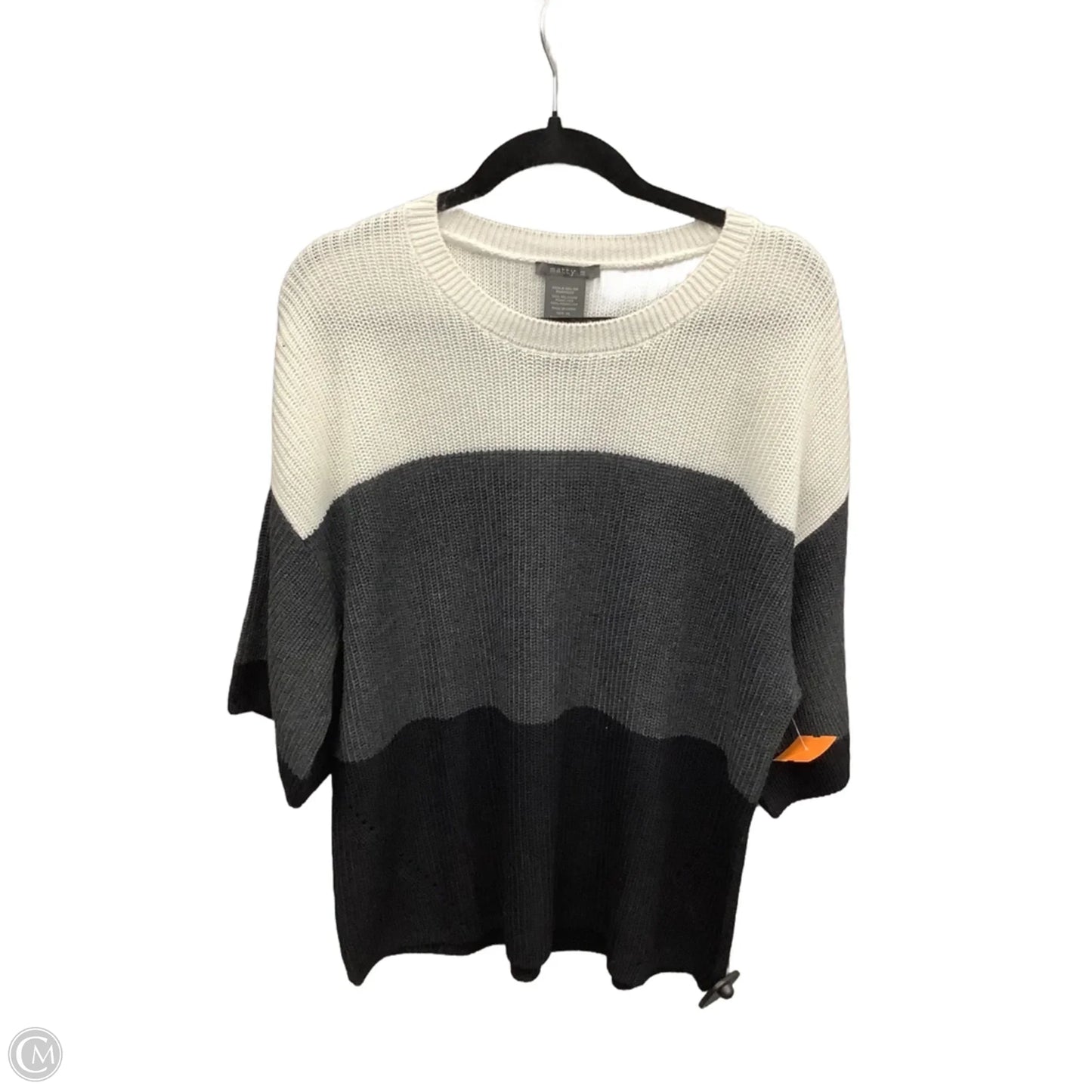 Sweater By Matty M In Black & White, Size: Xl