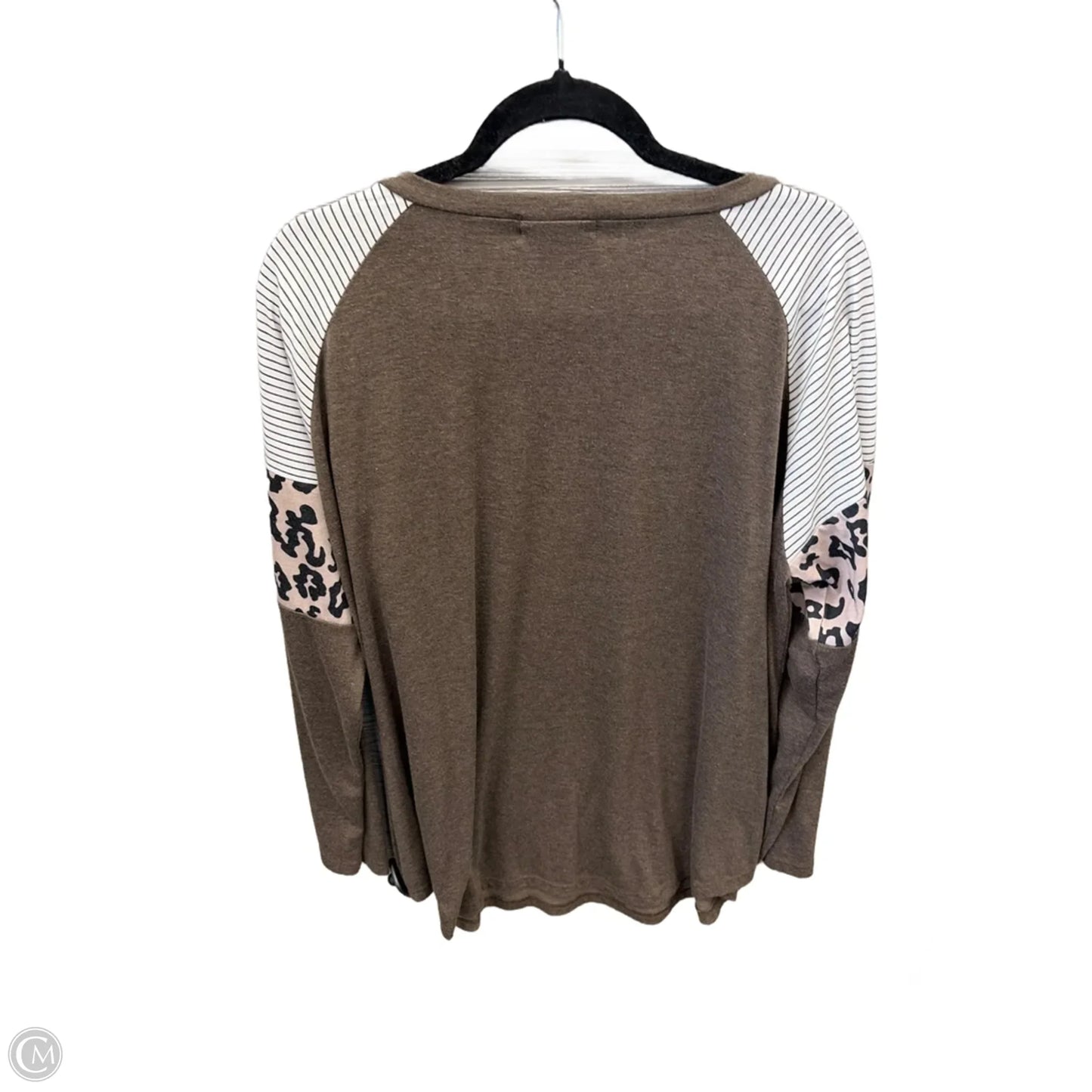 Top Long Sleeve By Clothes Mentor In Brown, Size: 3x
