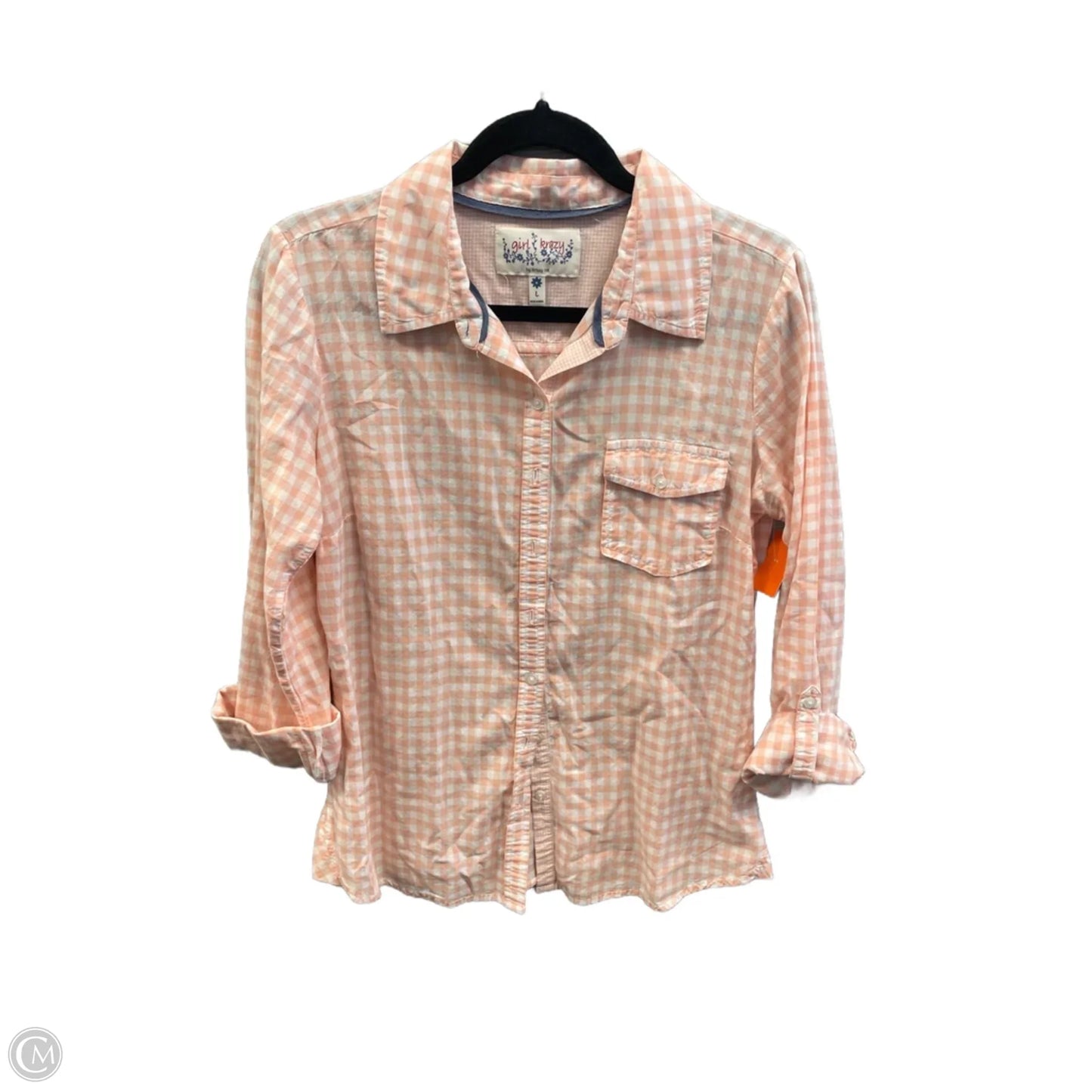 Top 3/4 Sleeve By Cme In Orange, Size: L