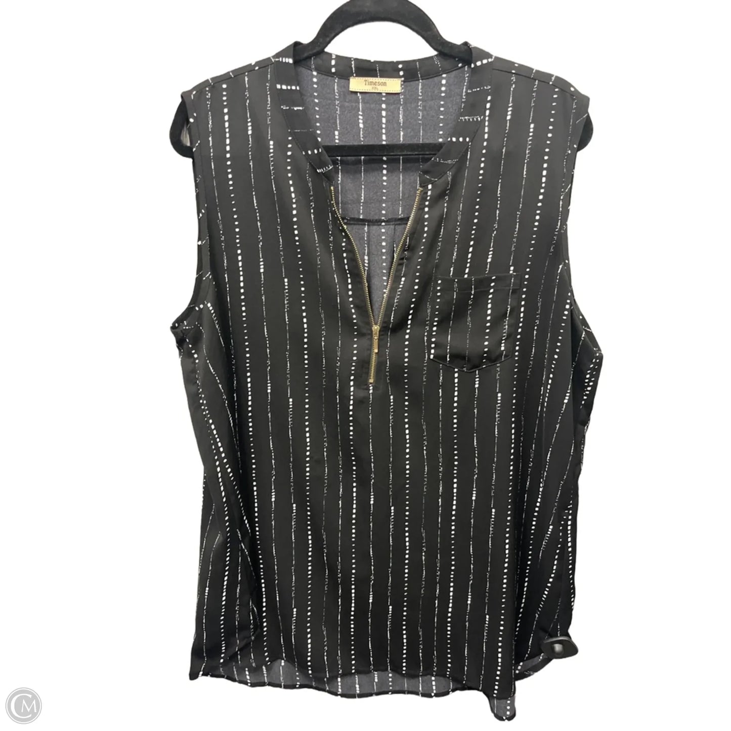 Blouse Sleeveless By Timeson In Black, Size: Xxl