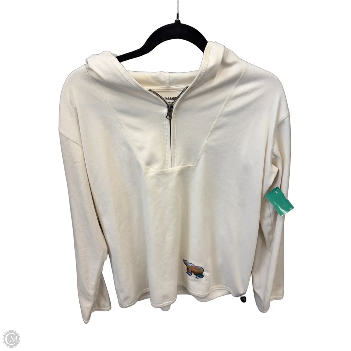 Athletic Top Long Sleeve Hoodie By Clothes Mentor In White, Size: S