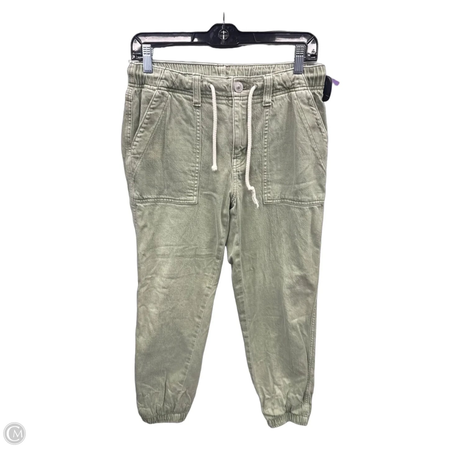 Jeans Cropped By American Eagle In Green Denim, Size: 2