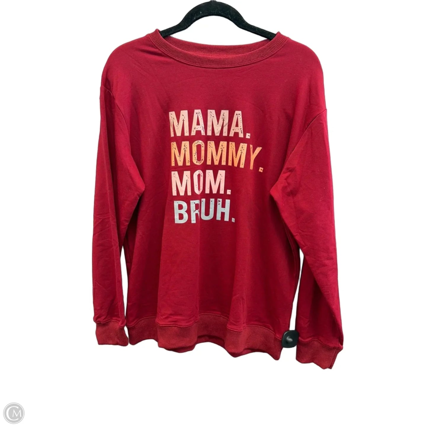 Sweatshirt Crewneck By Clothes Mentor In Red, Size: L