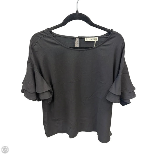 Top Short Sleeve By Clothes Mentor In Black, Size: L