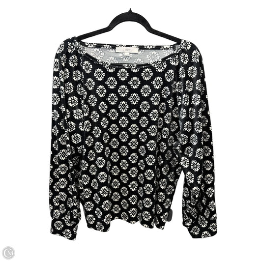 Top Long Sleeve By Loft In Black, Size: L