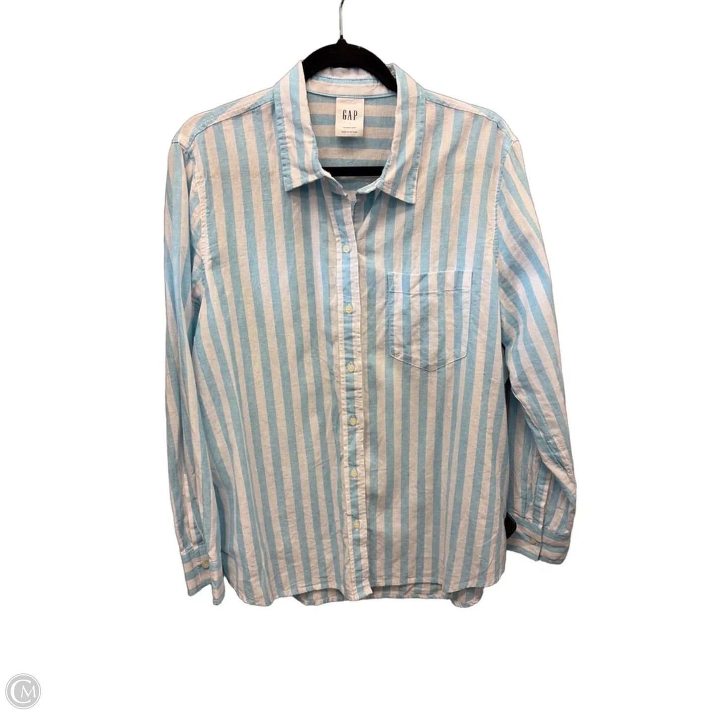 Top Long Sleeve By Gap In Blue, Size: L
