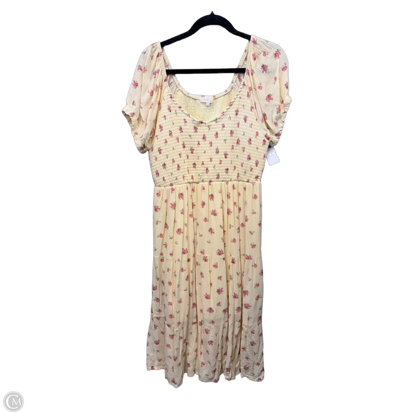 Dress Casual Midi By Ultra Flirt In Yellow, Size: 2x